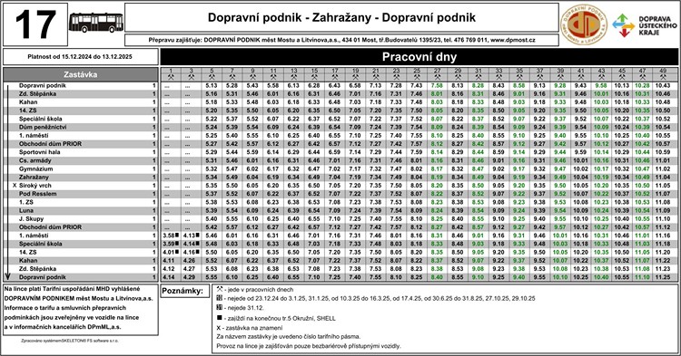 jízdní řád