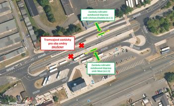 Zastávka náhradní autobusové dopravy LITVÍNOV, NÁDRAŽÍ