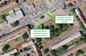 Zastávka náhradní autobusové dopravy LITVÍNOV, CITADELA